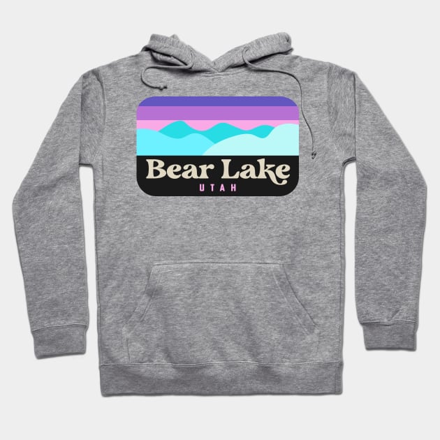 Bear Lake Utah Camping Retro Badge Hoodie by PodDesignShop